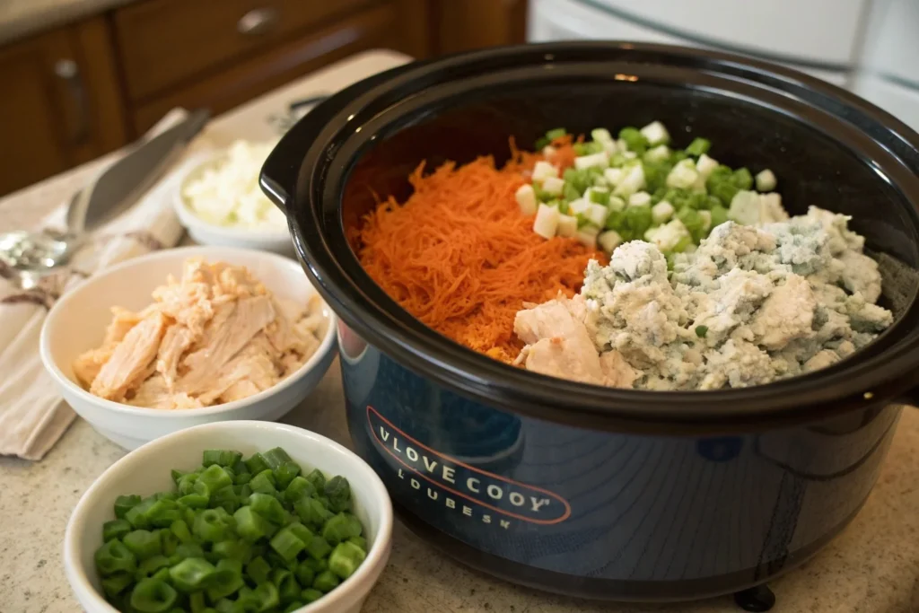 Crockpot Buffalo Chicken Dip